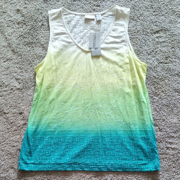 NWT Chico's Patterned Lightweight Tank Size 2 (Large/12) - Picture 1 of 6